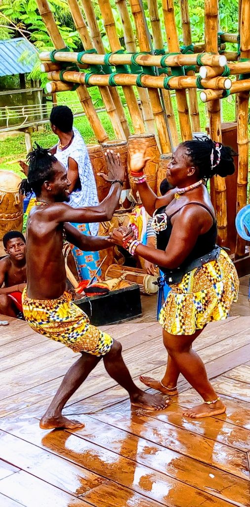 Tsirkormpam dance theatre - cultural performance by male and female at kakum childrens park
